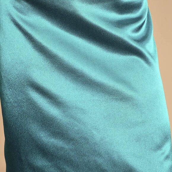 NWT Lulus Zoyah Teal Green Satin Backless Midi Dress - Picture 6 of 9